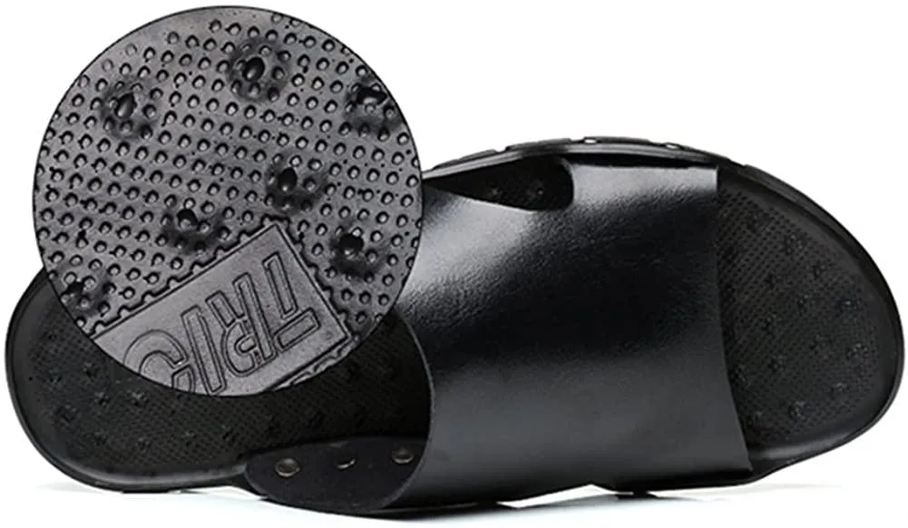 NXY Mens Casual Open Toe Slide Sandals Summer Slippers Breathable Walking Beach Sandals