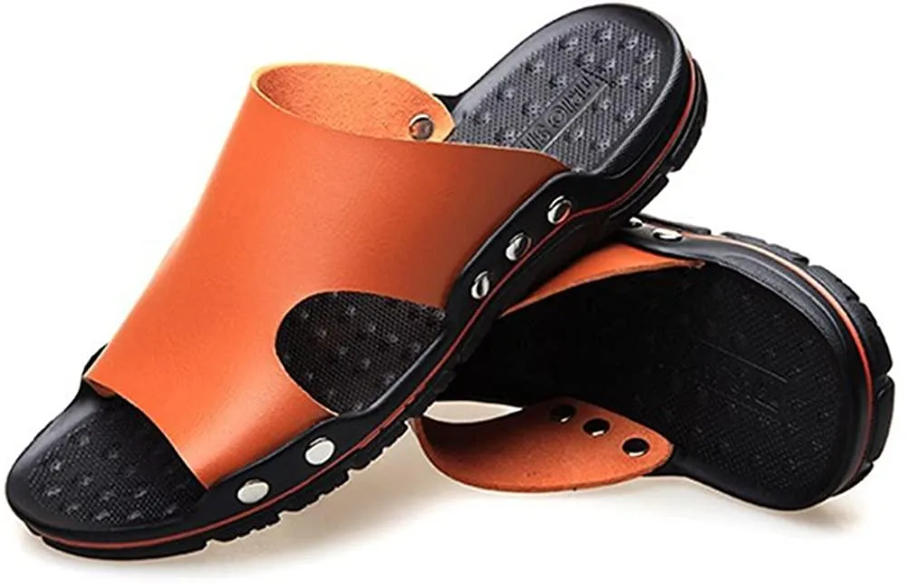 NXY Mens Casual Open Toe Slide Sandals Summer Slippers Breathable Walking Beach Sandals