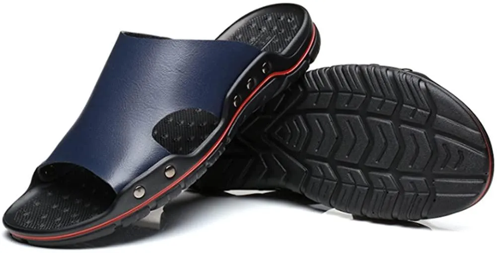 NXY Mens Casual Open Toe Slide Sandals Summer Slippers Breathable Walking Beach Sandals
