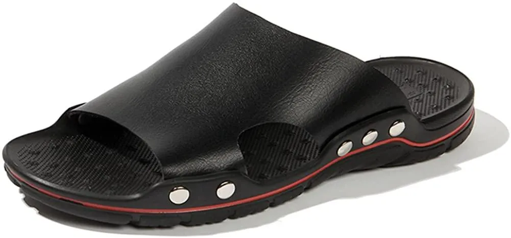 NXY Mens Casual Open Toe Slide Sandals Summer Slippers Breathable Walking Beach Sandals