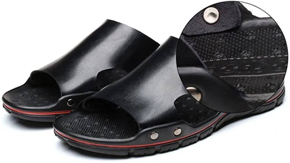 NXY Mens Casual Open Toe Slide Sandals Summer Slippers Breathable Walking Beach Sandals