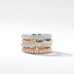 Paveflex Four Row Ring with Diamonds in 18K Gold