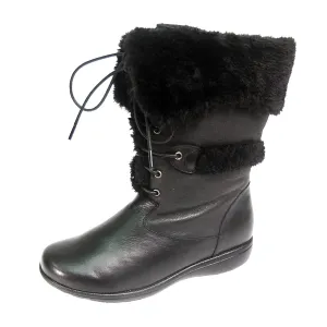 PEERAGE Carly Women's Wide Width Leather Mid-Calf Boots with Zipper