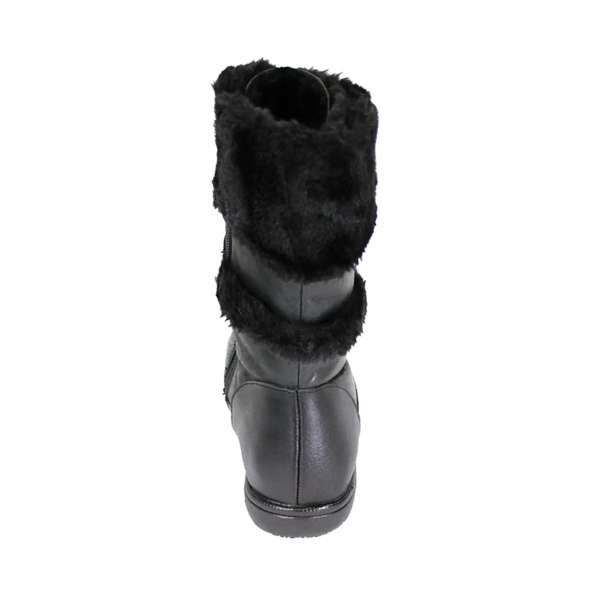 PEERAGE Carly Women's Wide Width Leather Mid-Calf Boots with Zipper