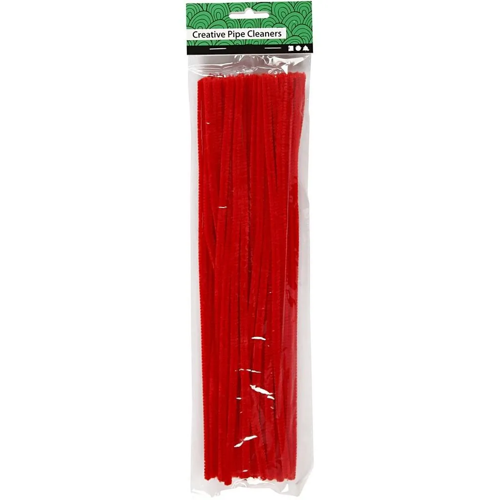 Pipe Cleaners - Red - 30cm Pack of 50