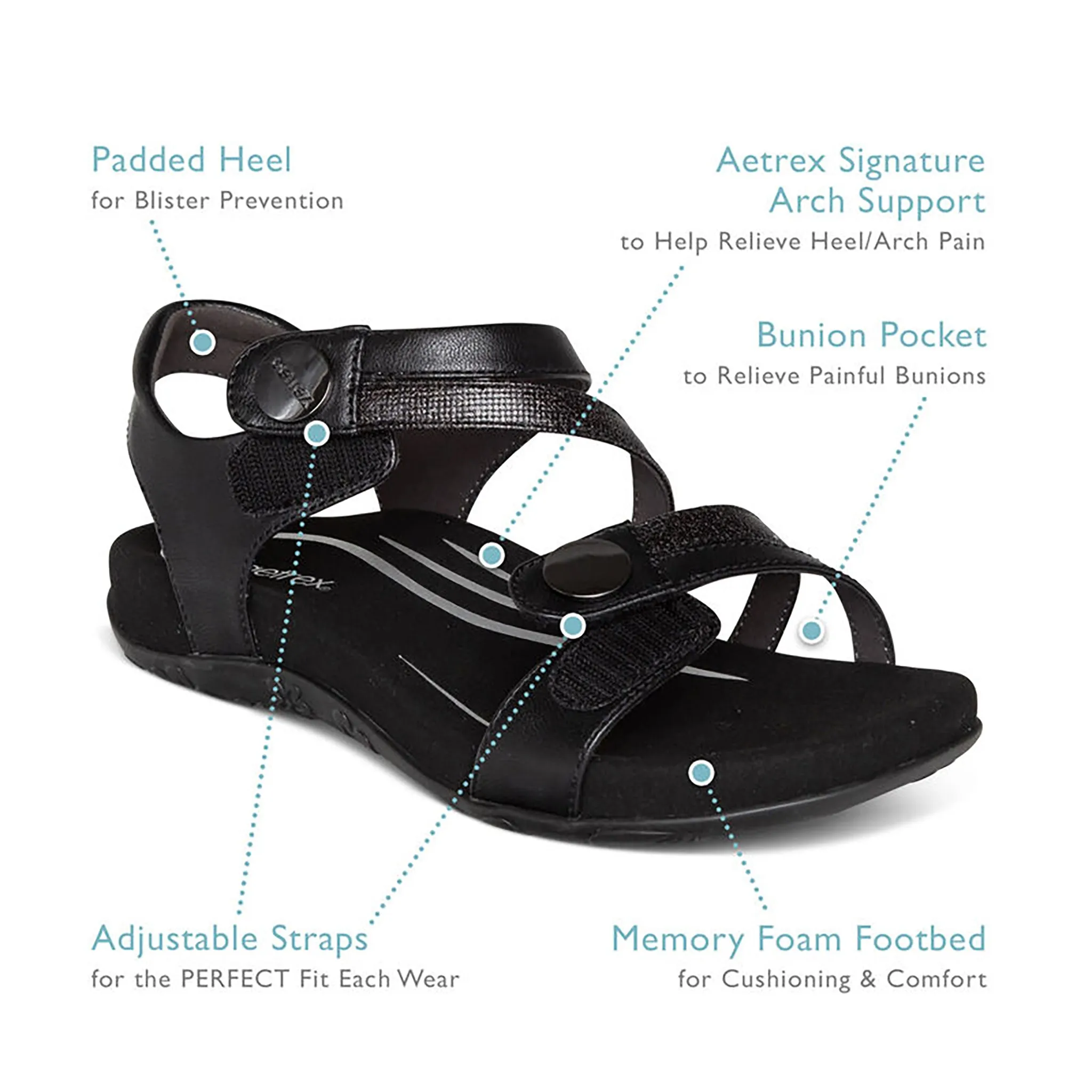 [PRE-ORDER] Aetrex | Jess Quarter Strap Black