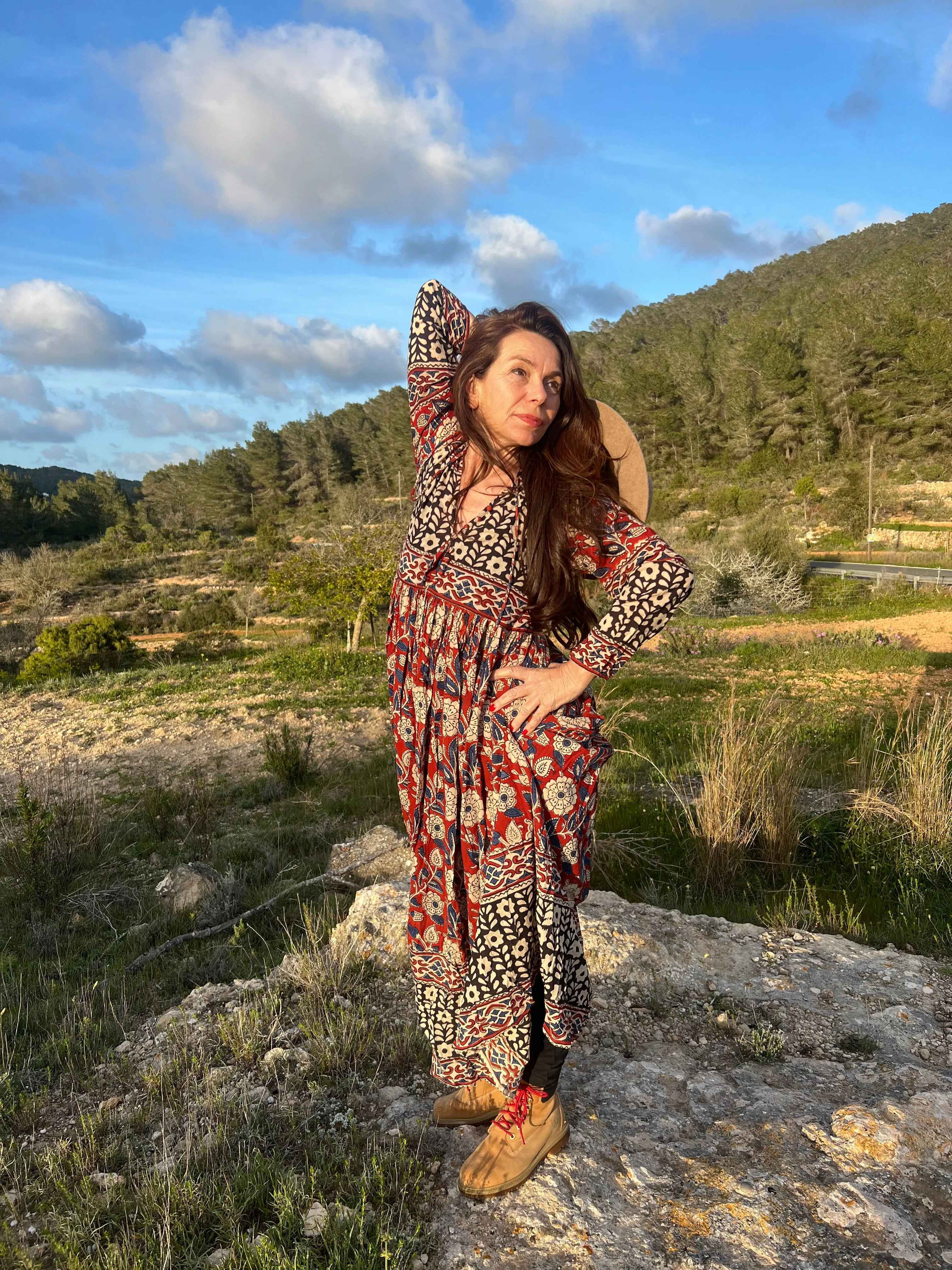Reina - Boho beautiful ethnic block print dress