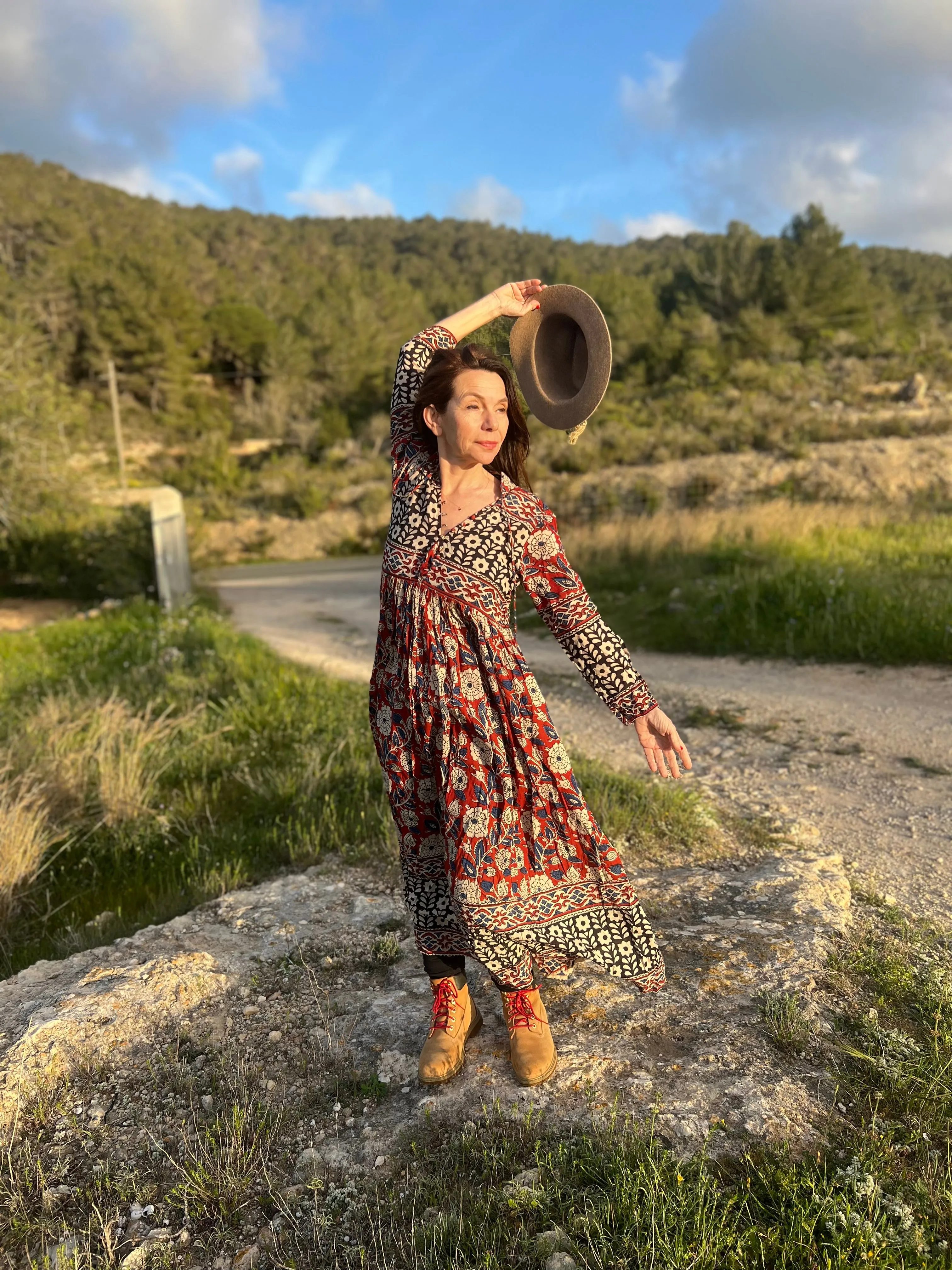 Reina - Boho beautiful ethnic block print dress