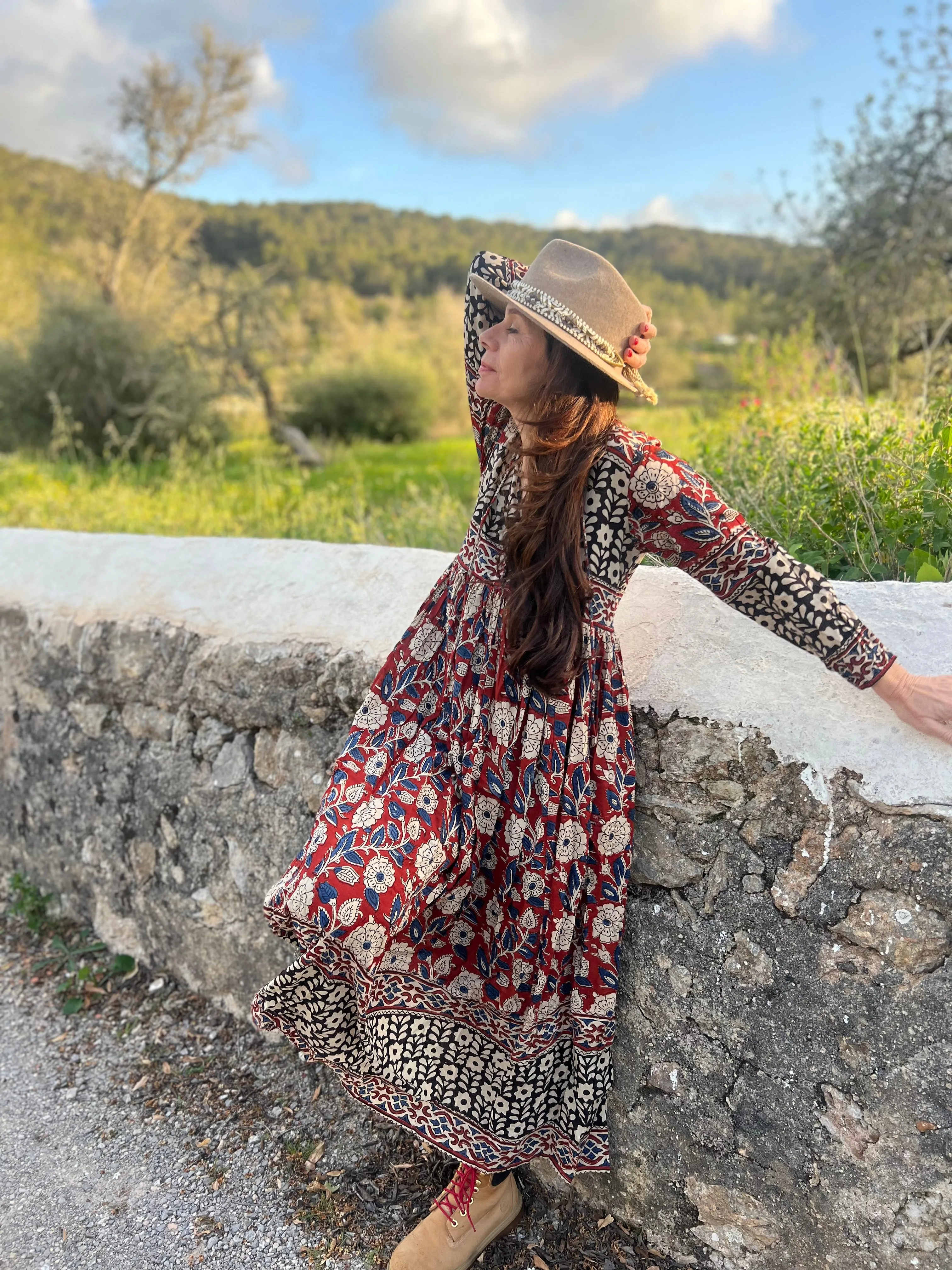 Reina - Boho beautiful ethnic block print dress
