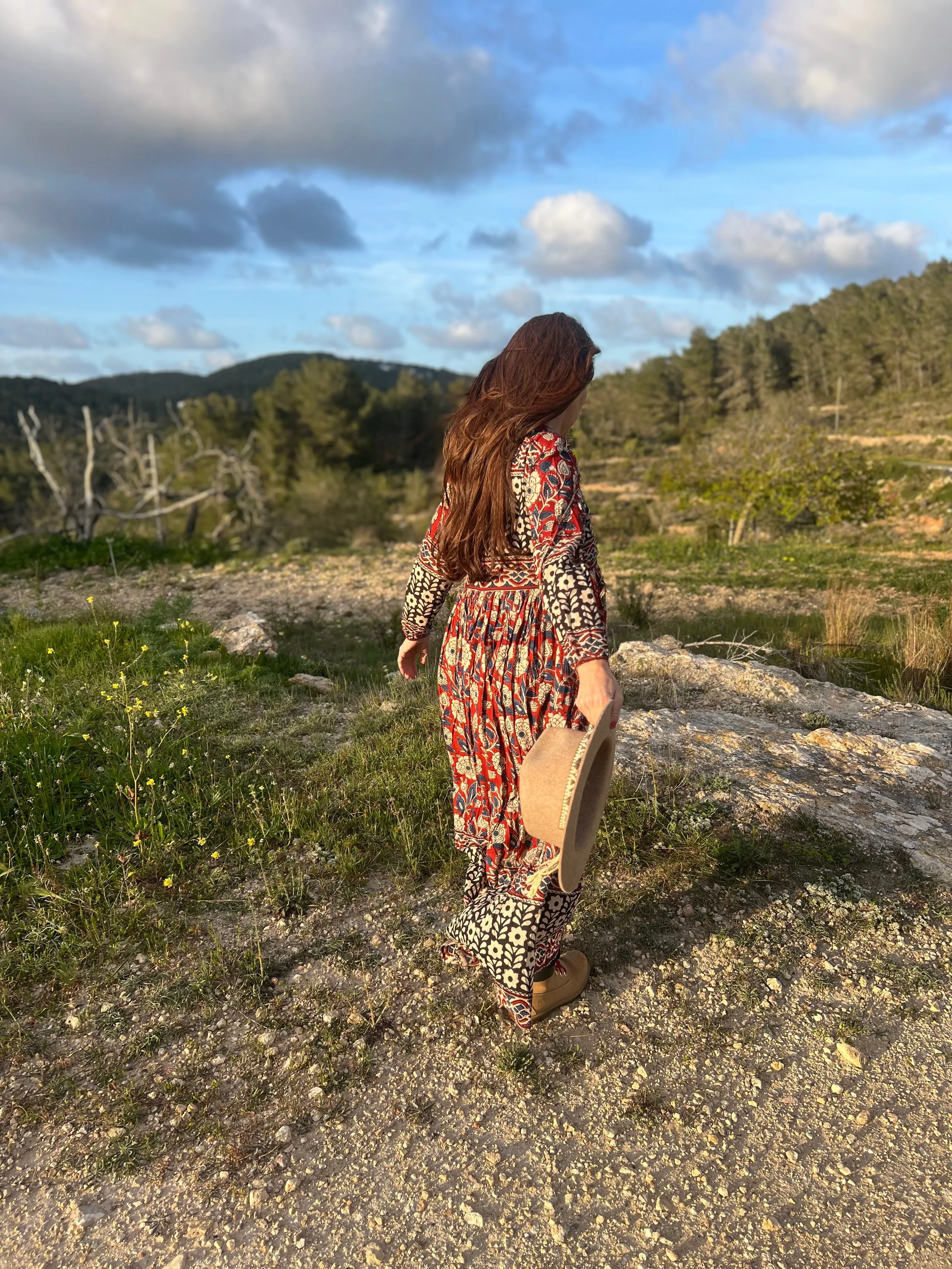 Reina - Boho beautiful ethnic block print dress
