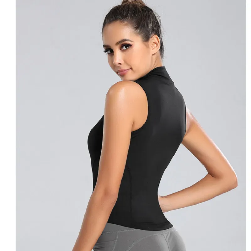 Remy Sleeveless Zip-Up Fitted Top