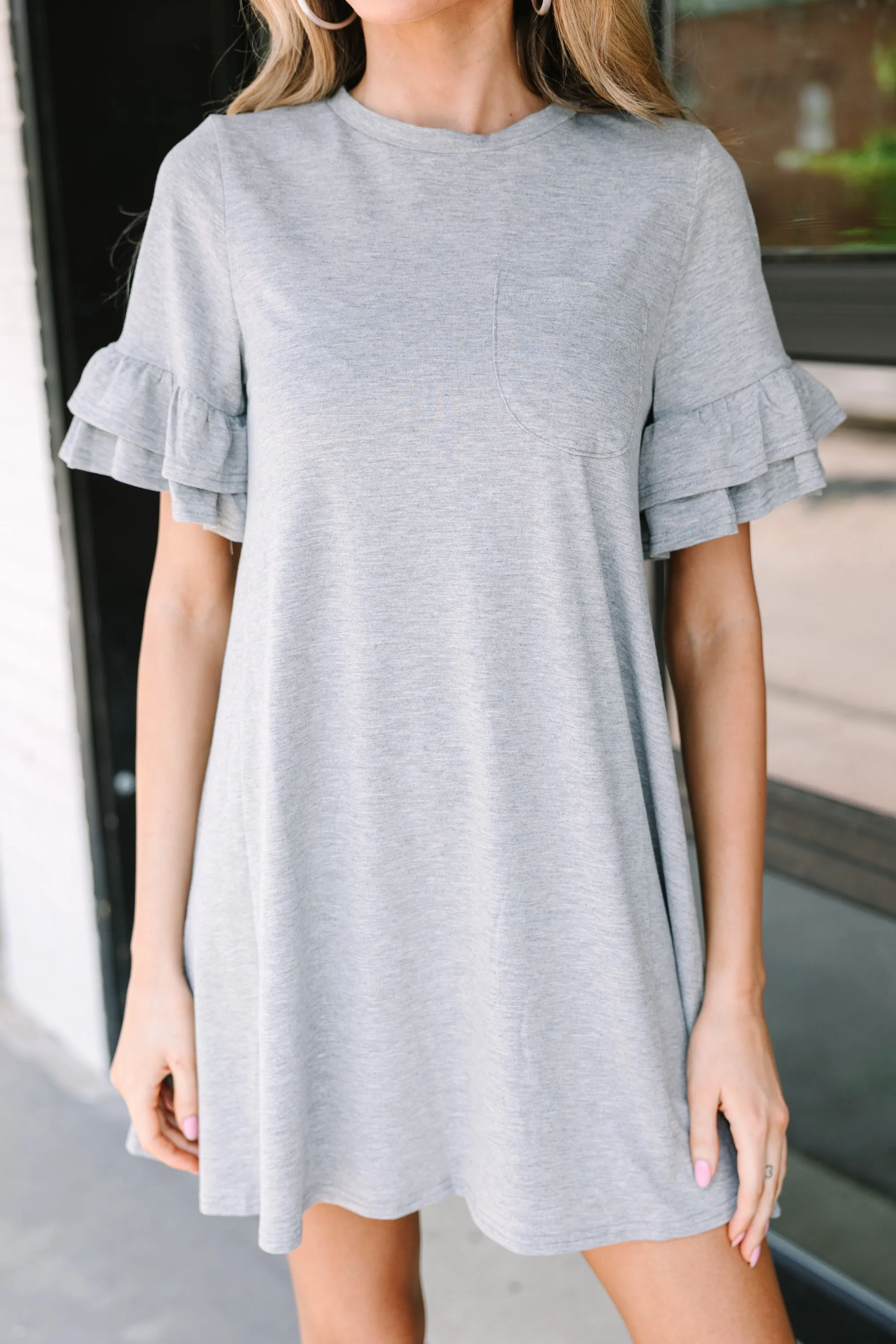 Run With It Heather Grey T-shirt Dress