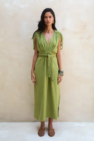 Salomé Long Dress Olive Green