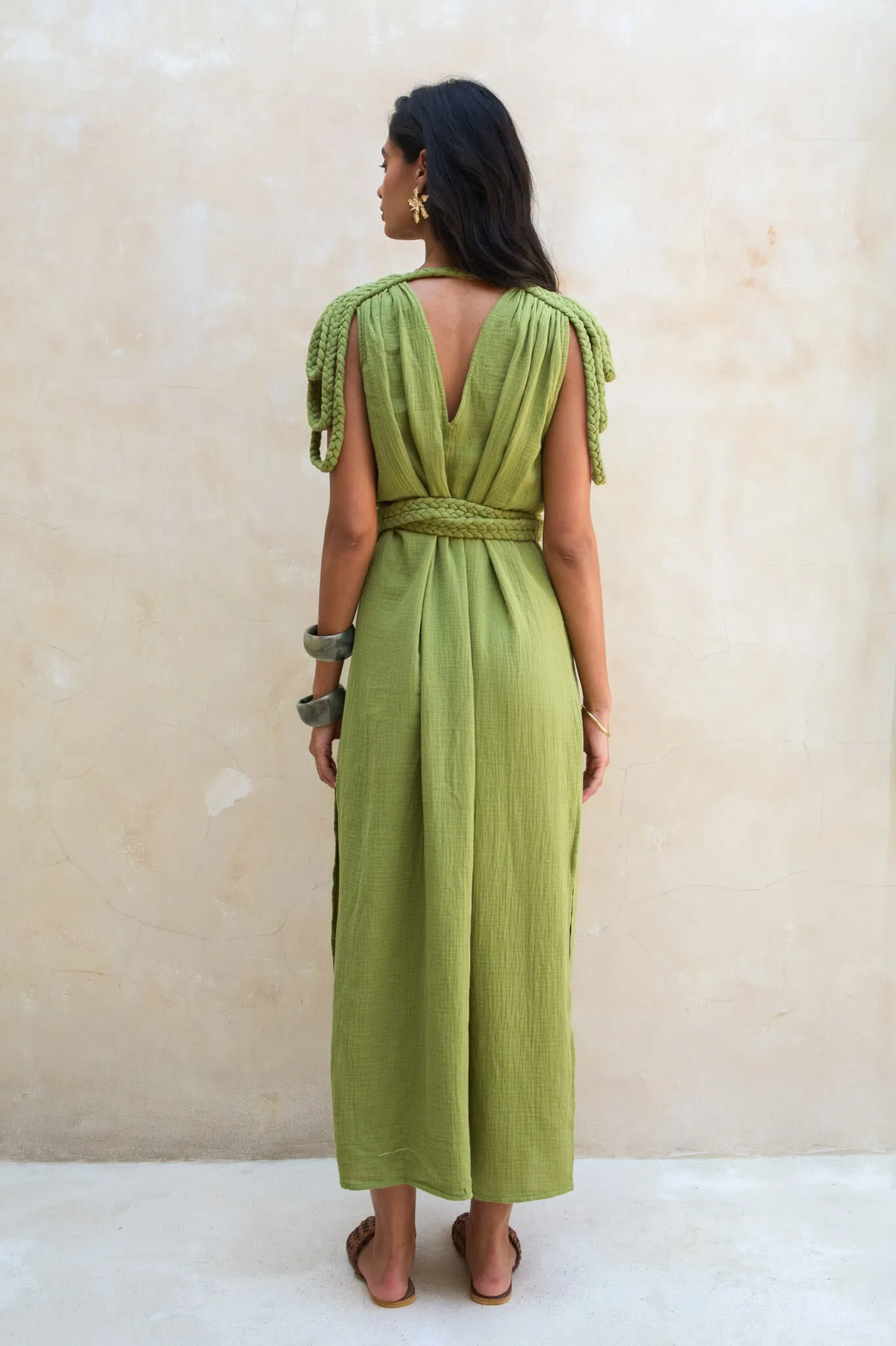 Salomé Long Dress Olive Green