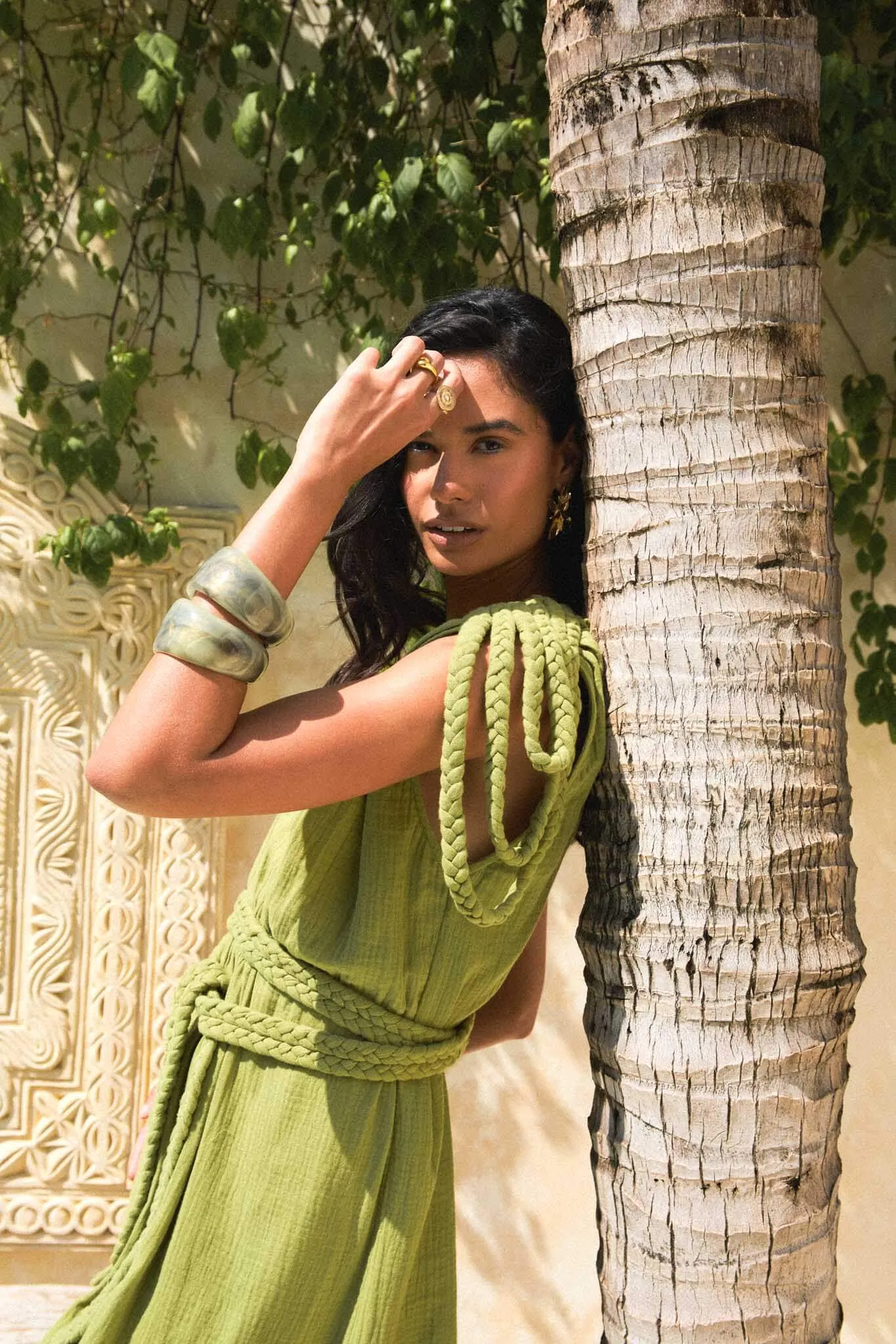 Salomé Long Dress Olive Green
