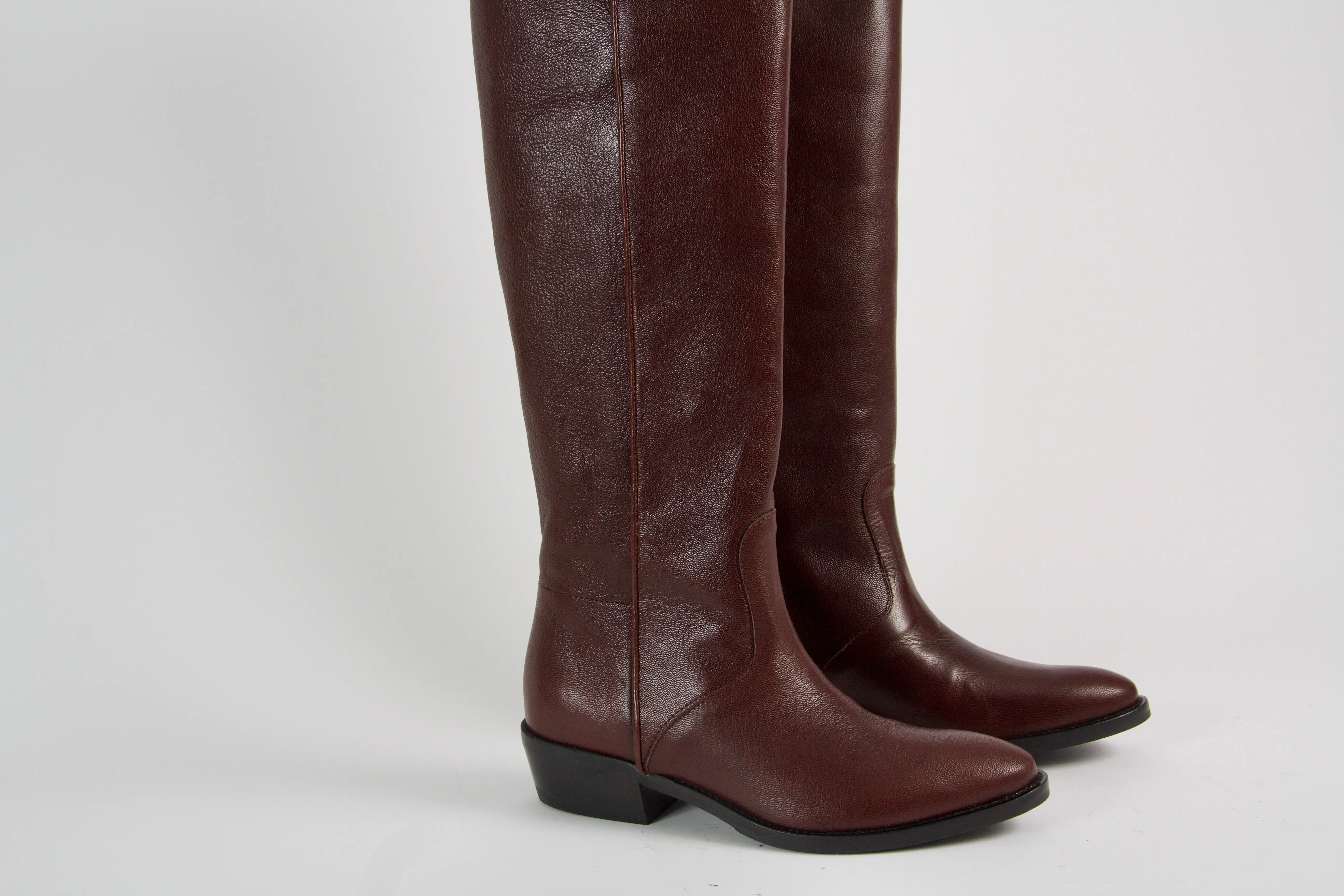 Salome Tall Mahogany Brown Western Boots