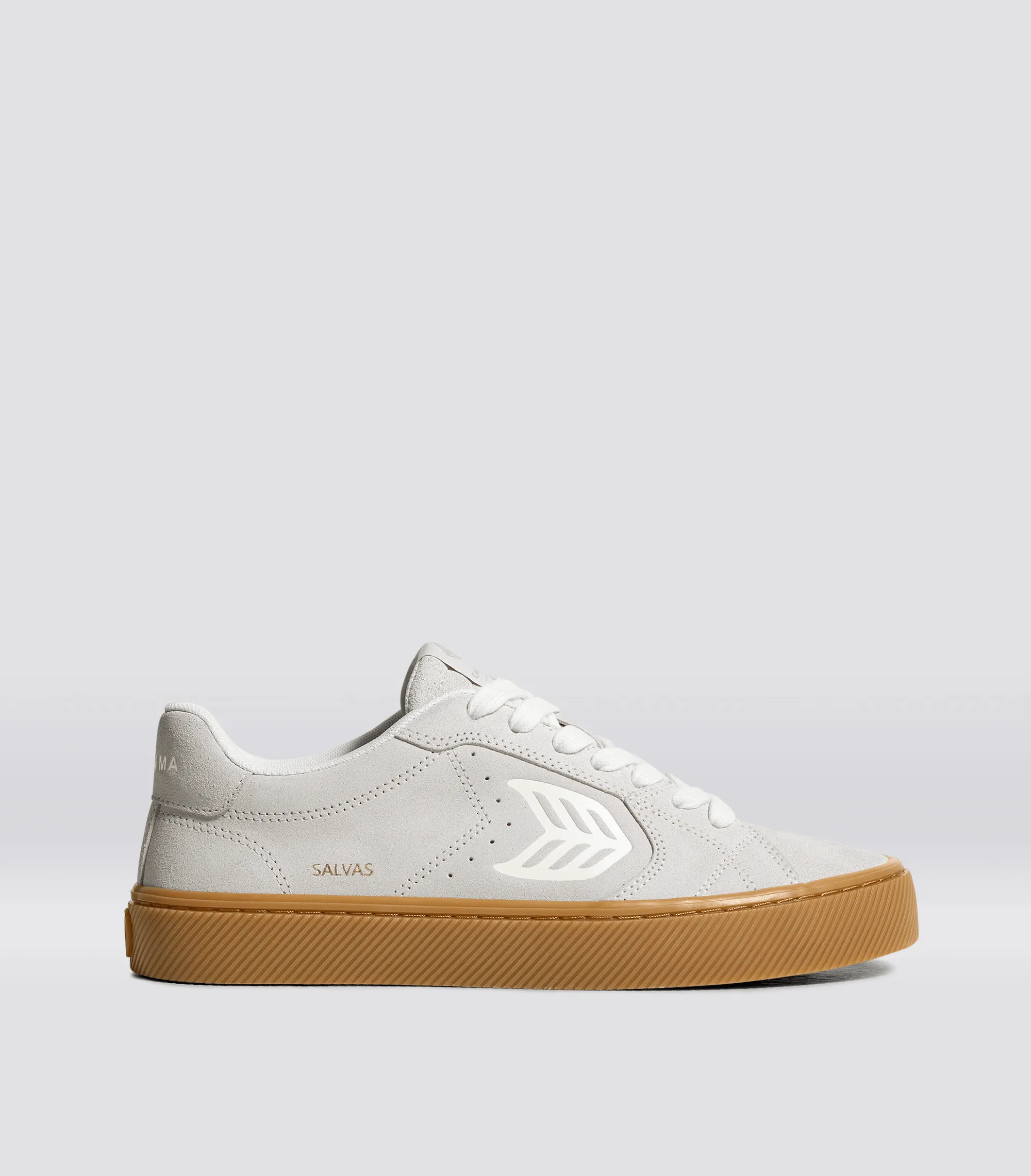 SALVAS Gum Smoke White Suede Off-White Logo Sneaker Men