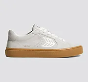 SALVAS Gum Smoke White Suede Off-White Logo Sneaker Men