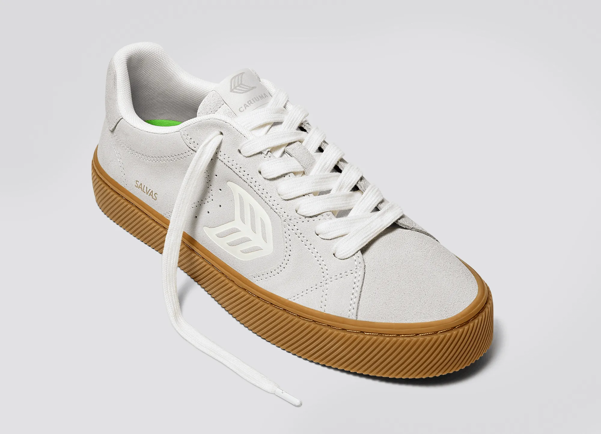SALVAS Gum Smoke White Suede Off-White Logo Sneaker Men