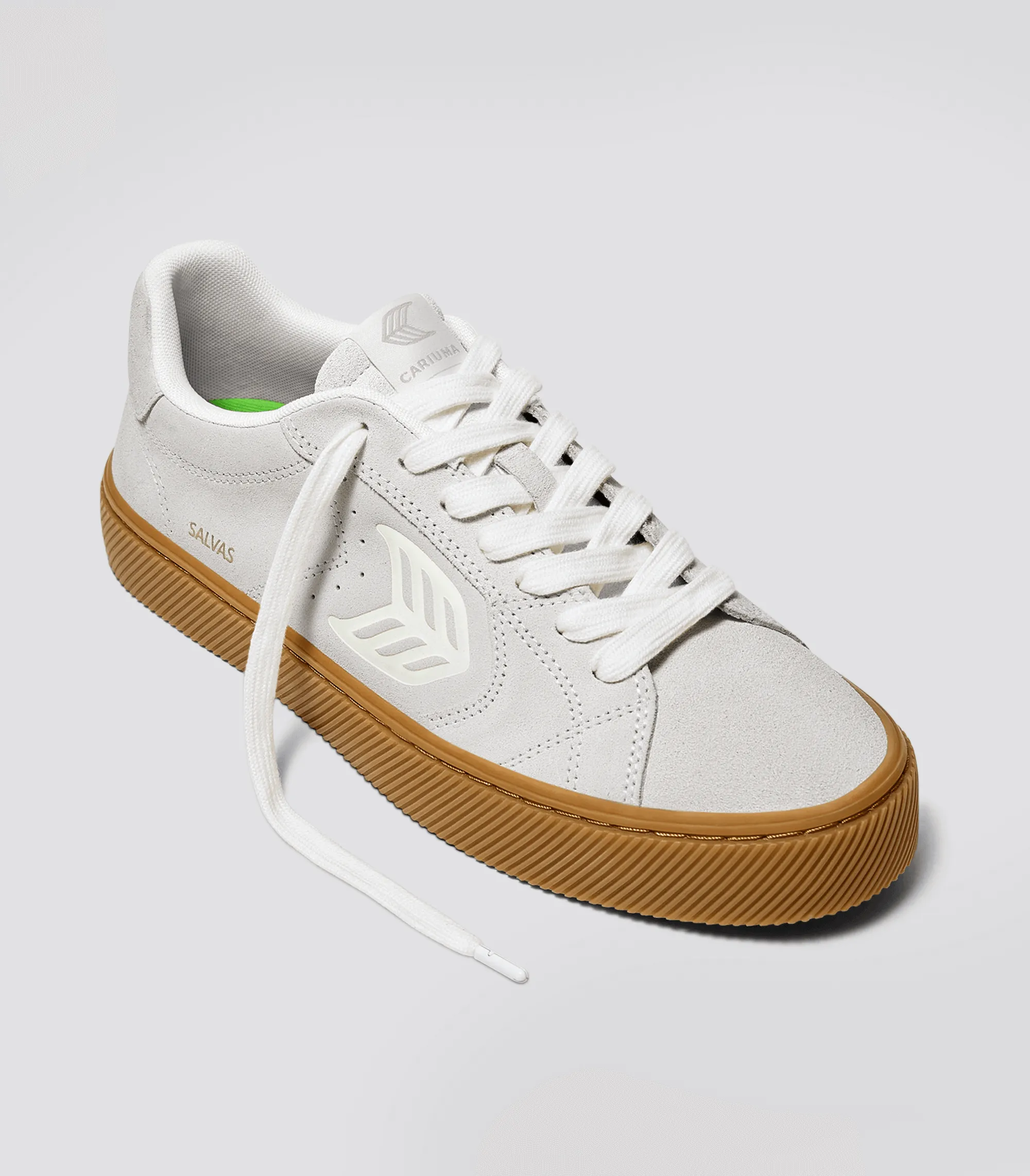 SALVAS Gum Smoke White Suede Off-White Logo Sneaker Men