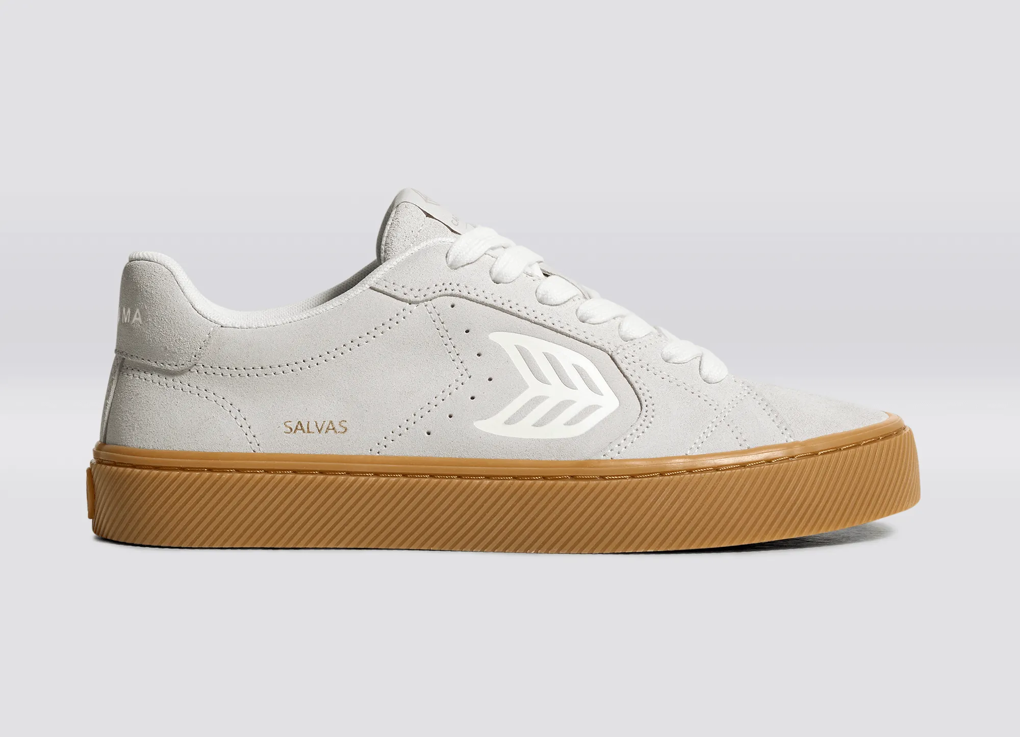 SALVAS Gum Smoke White Suede Off-White Logo Sneaker Men