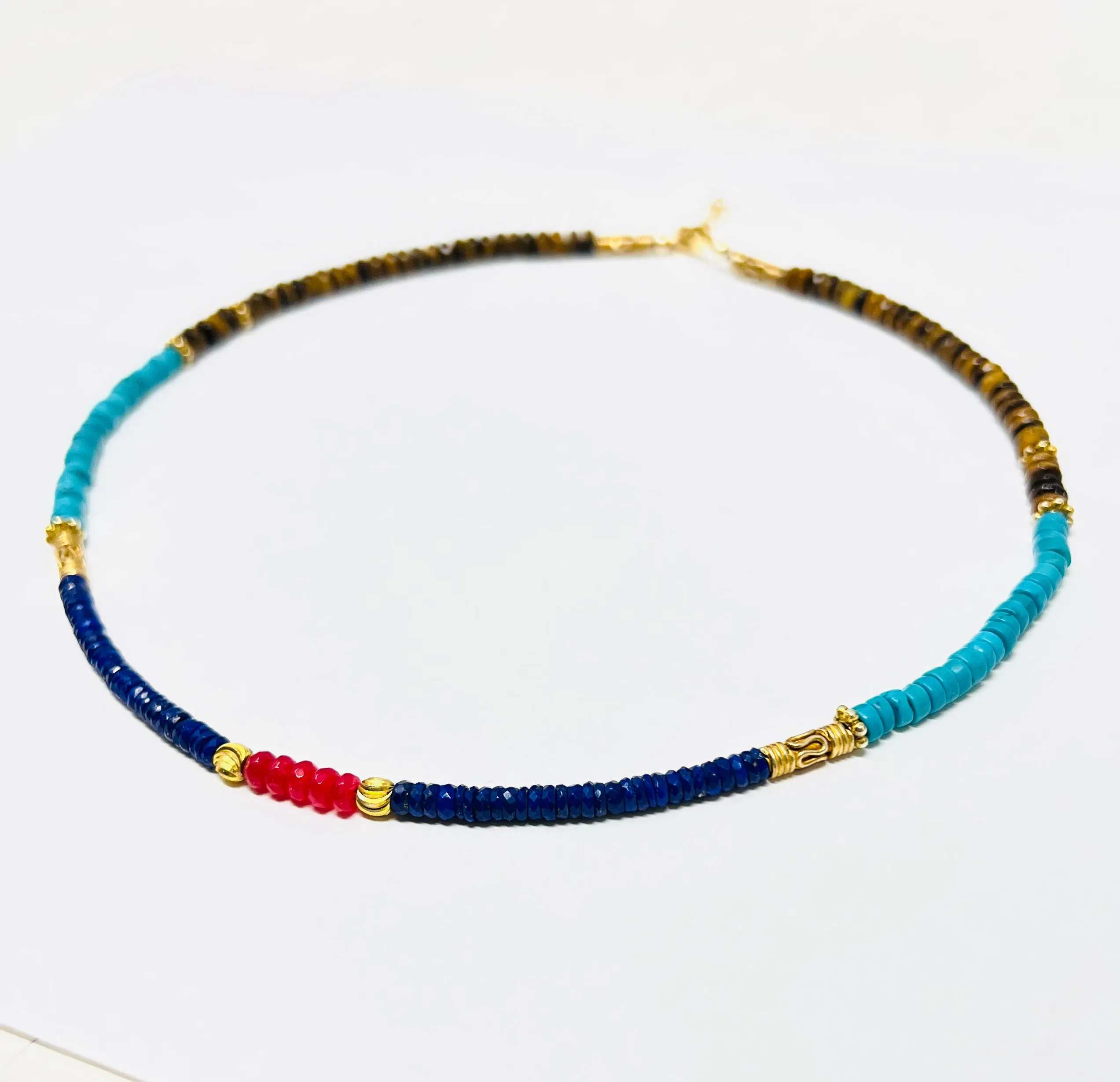 Semi Precious Gemstone Multi Colored Stone Necklace