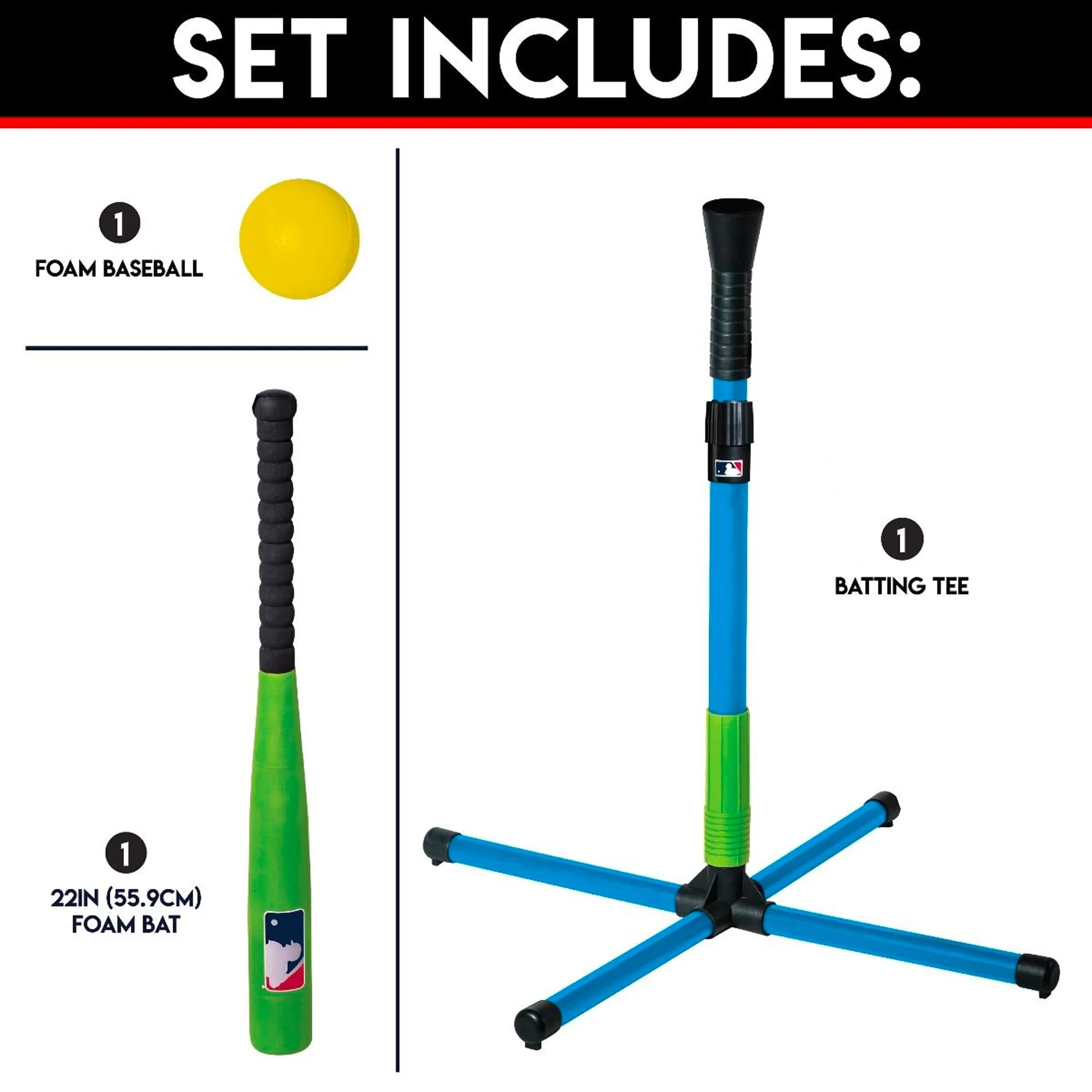 Set Tee de Bateo y Bat Recreativo Beisbol Softbol XT Franklin 58- 83 Cm