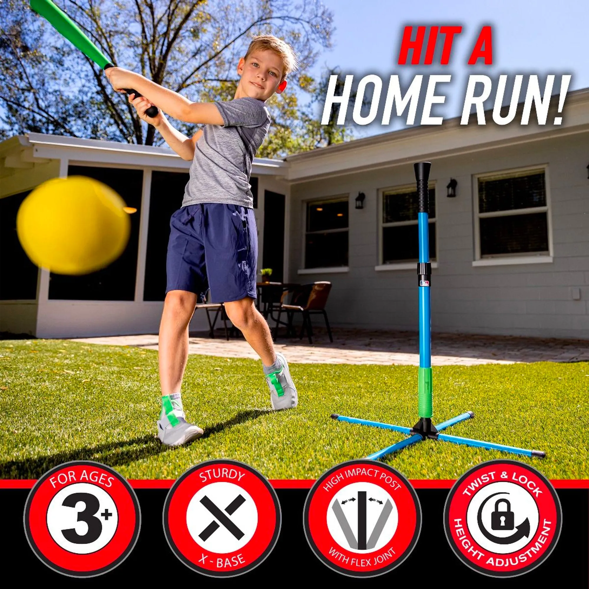 Set Tee de Bateo y Bat Recreativo Beisbol Softbol XT Franklin 58- 83 Cm