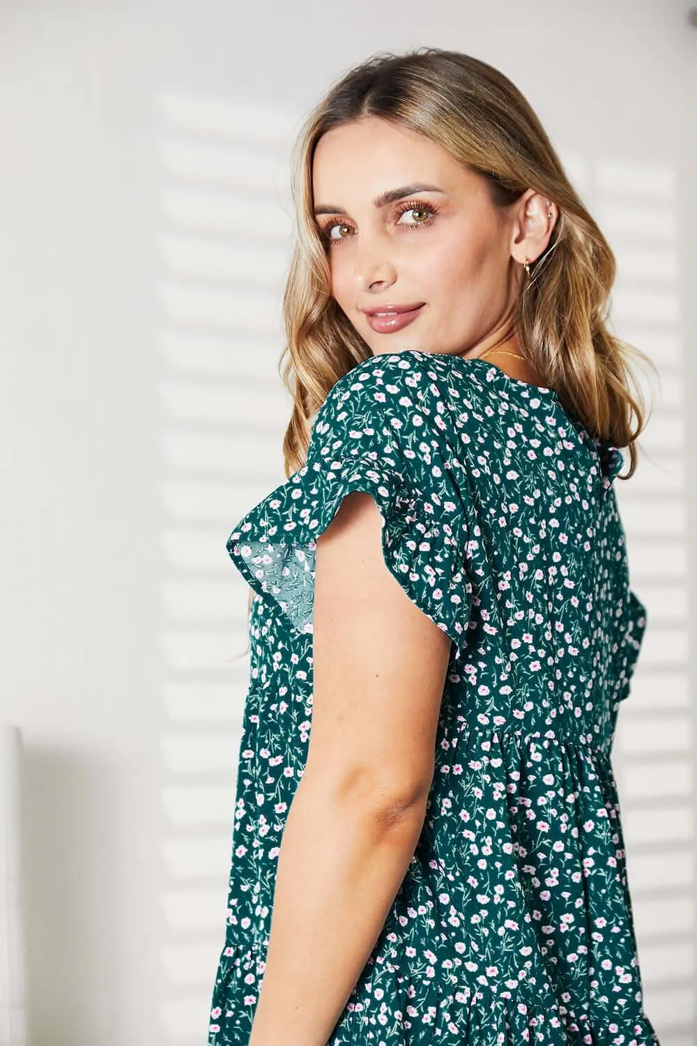 Short Flounce Sleeve Tiered Dress – Chic, Flowy, and Perfect for Every Occasion
