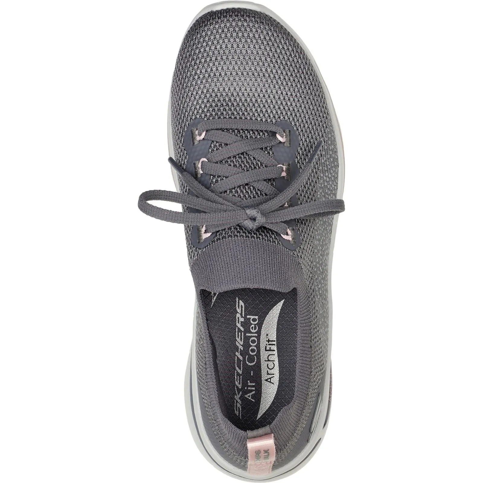 Skechers 124863 Go Walk Arch Fit Clancy Sneakers für Damen, weite Passform, Grau/Rosa