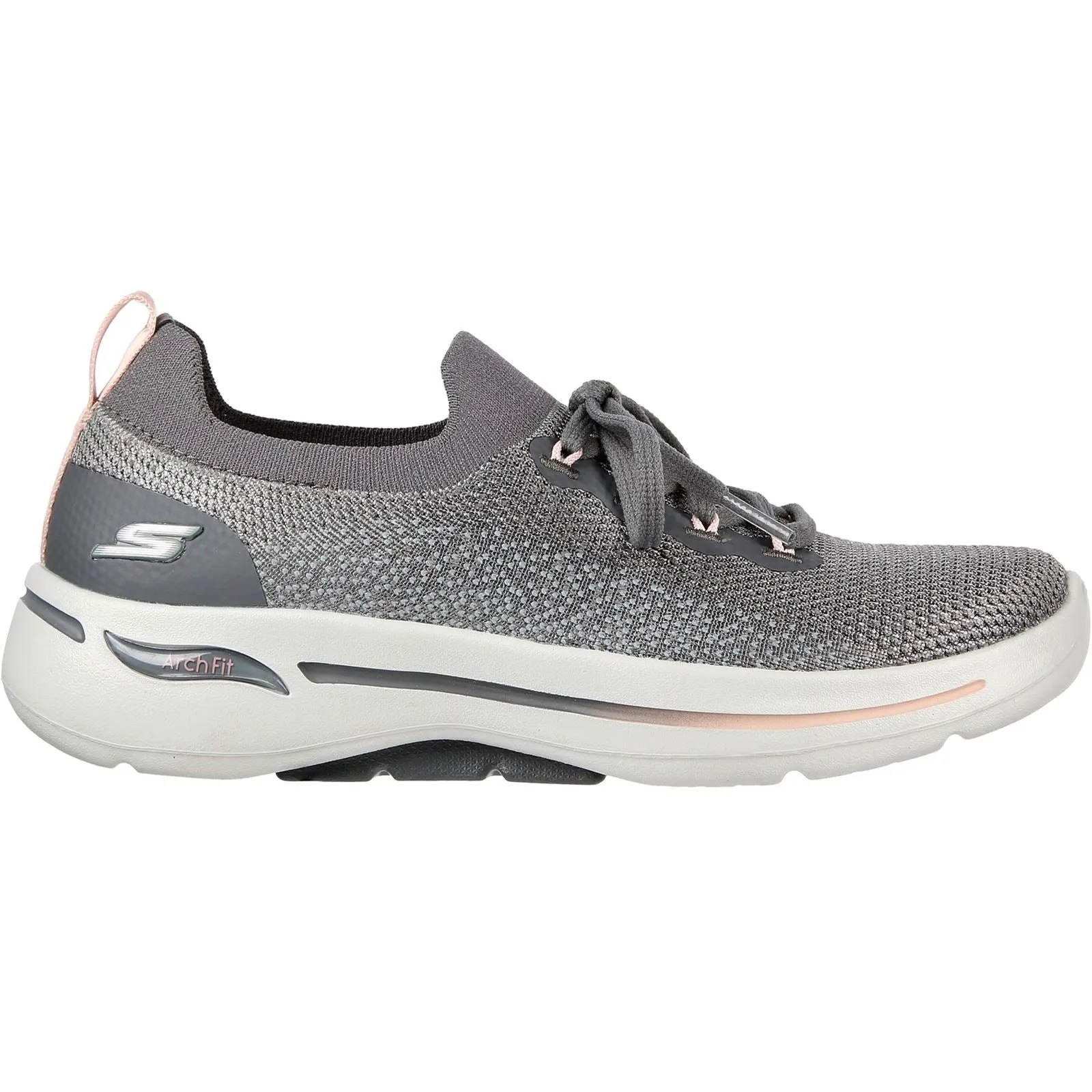 Skechers 124863 Go Walk Arch Fit Clancy Sneakers für Damen, weite Passform, Grau/Rosa
