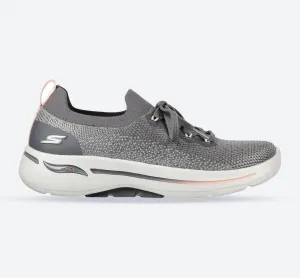 Skechers 124863 Go Walk Arch Fit Clancy Sneakers für Damen, weite Passform, Grau/Rosa