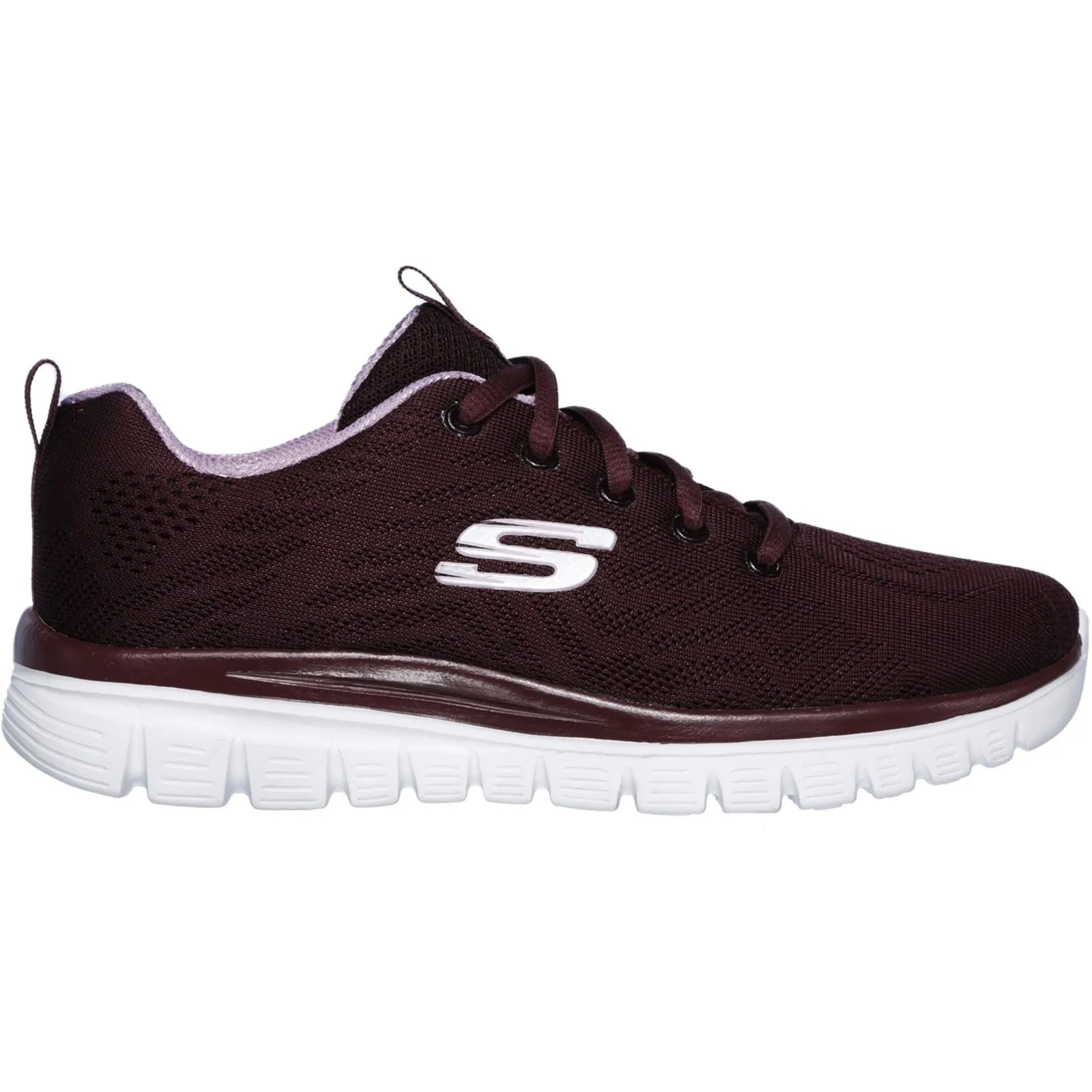 Skechers 12615 Graceful Get Connected Sport-Sneaker für Damen, weite Passform, Weinrot