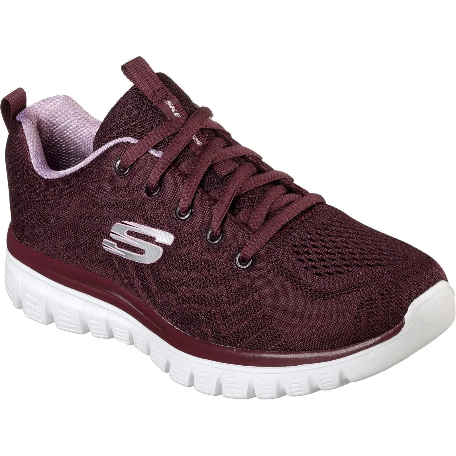 Skechers 12615 Graceful Get Connected Sport-Sneaker für Damen, weite Passform, Weinrot