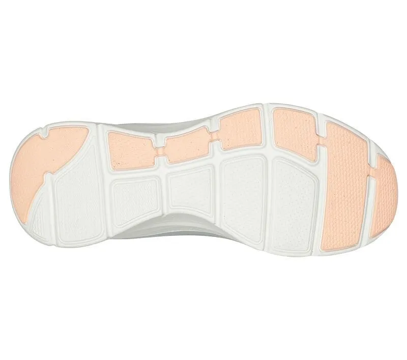 Skechers 149686 Relaxed Fit Arch Fit D'lux Sneakers für Damen mit weiter Passform - Grau/Koralle