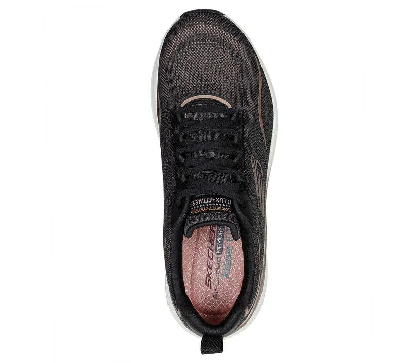 Skechers 149837 D'lux Fitness Pure Glam Walking-Sneakers für Damen mit weiter Passform