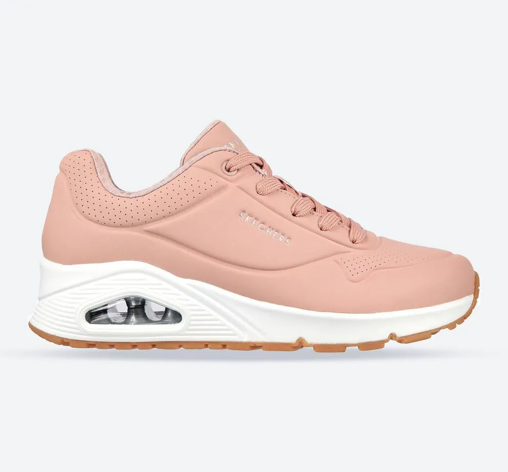 Skechers 73690 Uno Stand On Air Sports Sneakers für Damen, weite Passform, Blush