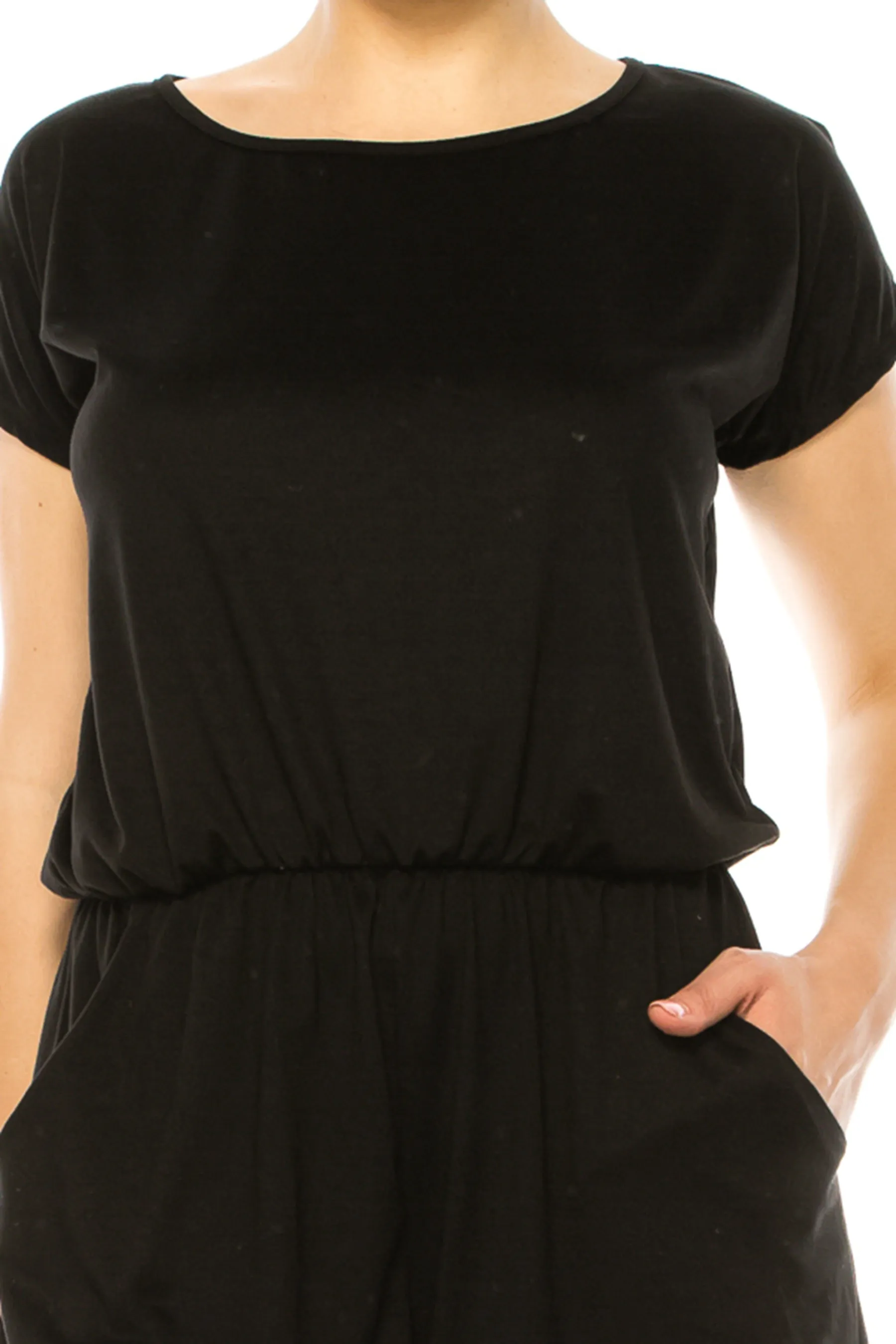 Soft Short Sleeve Romper for Women with Tie Back and Pockets D877 $10.50 EACH