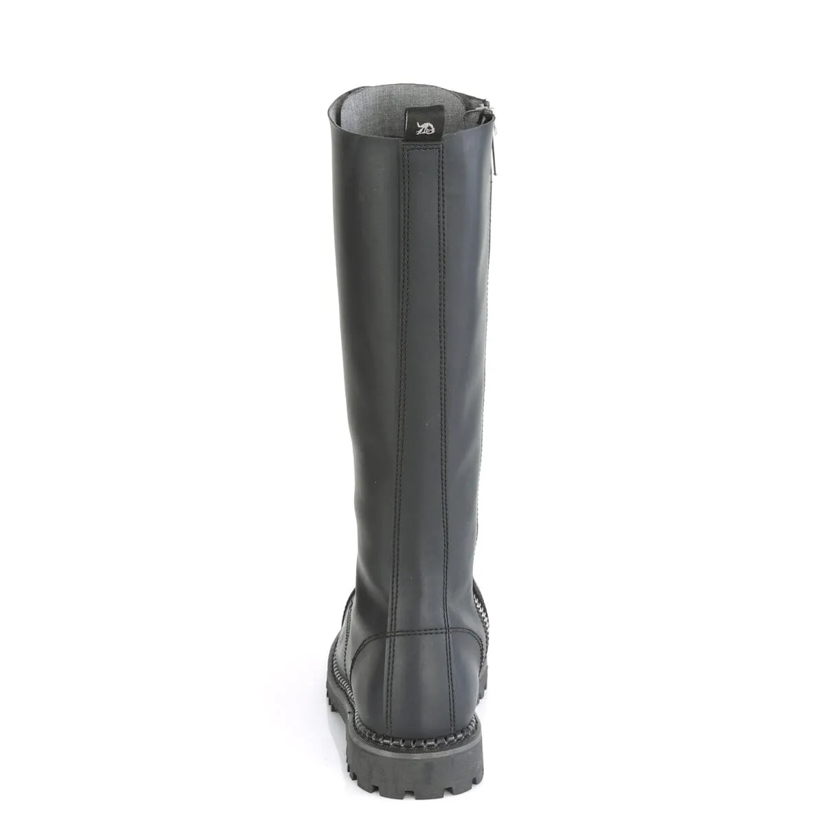 SS-RIOT-20 Black Vegan Leather Knee Boot