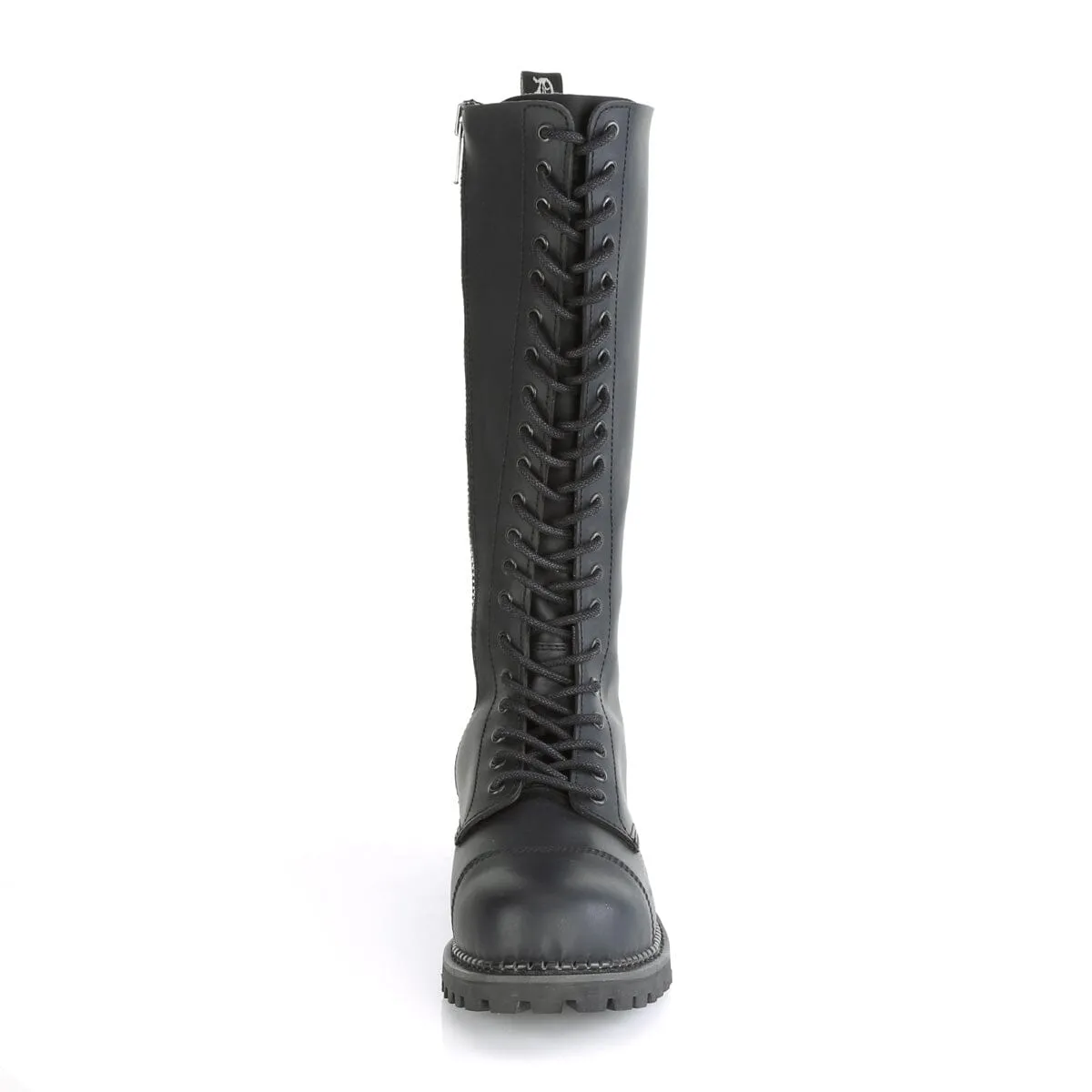 SS-RIOT-20 Black Vegan Leather Knee Boot