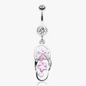 Summer Flower Sandal Belly Button Ring