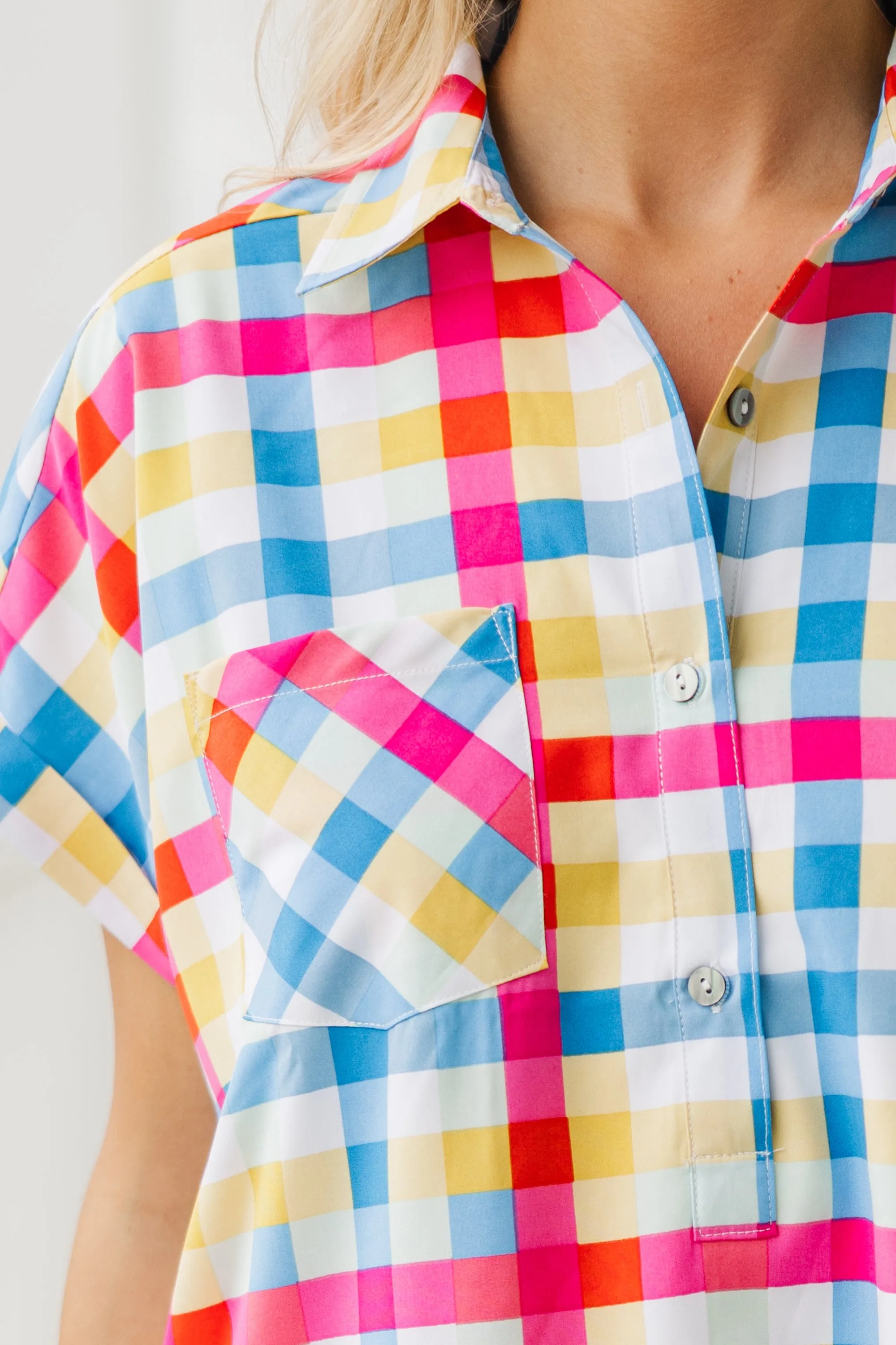 That's It Pink and Blue Plaid Dress