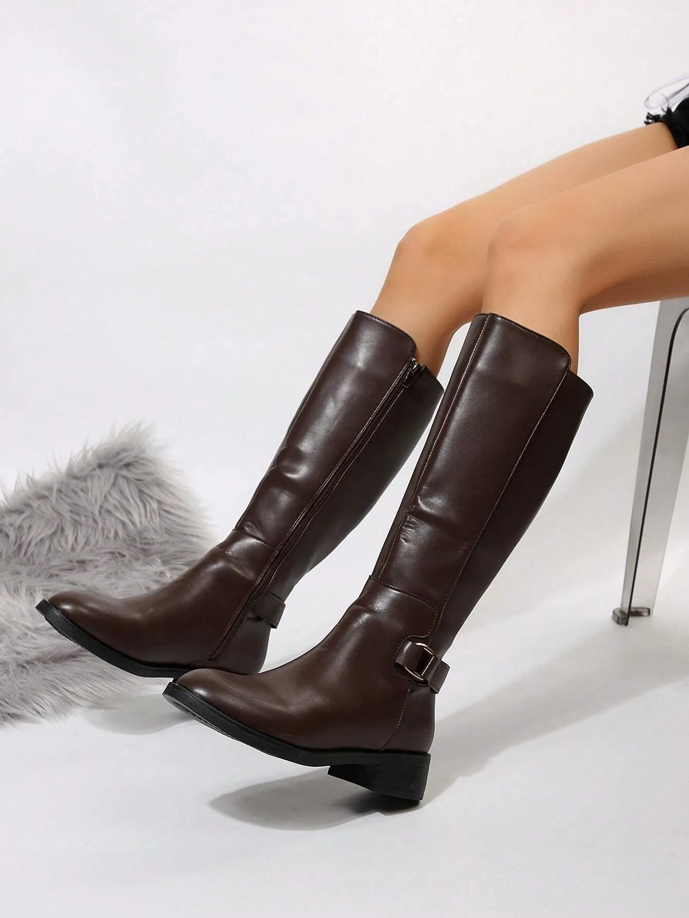 Thigh High Boots for Women 2024 Spring Autumn New Arrivals Winter Plush over the Knee Boots Petite Size