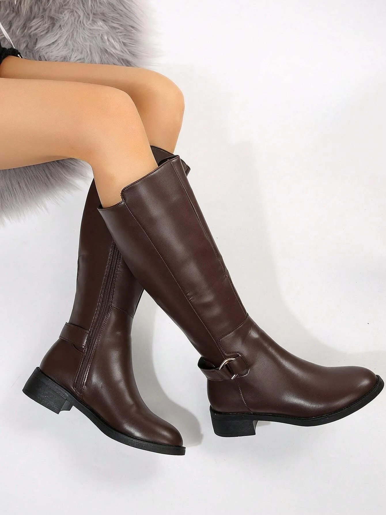 Thigh High Boots for Women 2024 Spring Autumn New Arrivals Winter Plush over the Knee Boots Petite Size