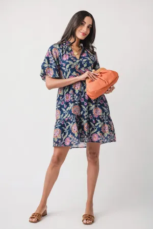 THML Split Neck Floral Dress