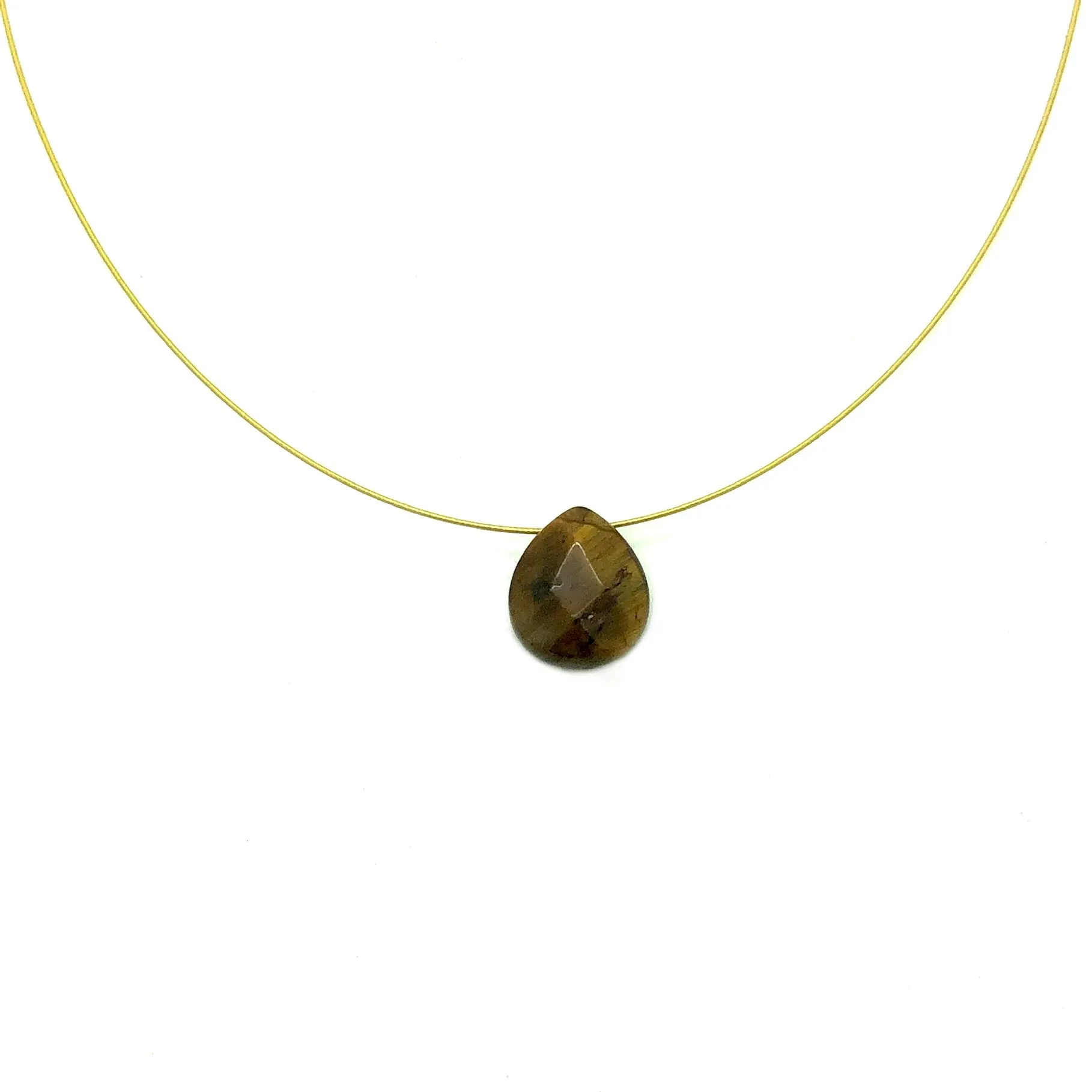 Tiger Eye Teardrop Necklace