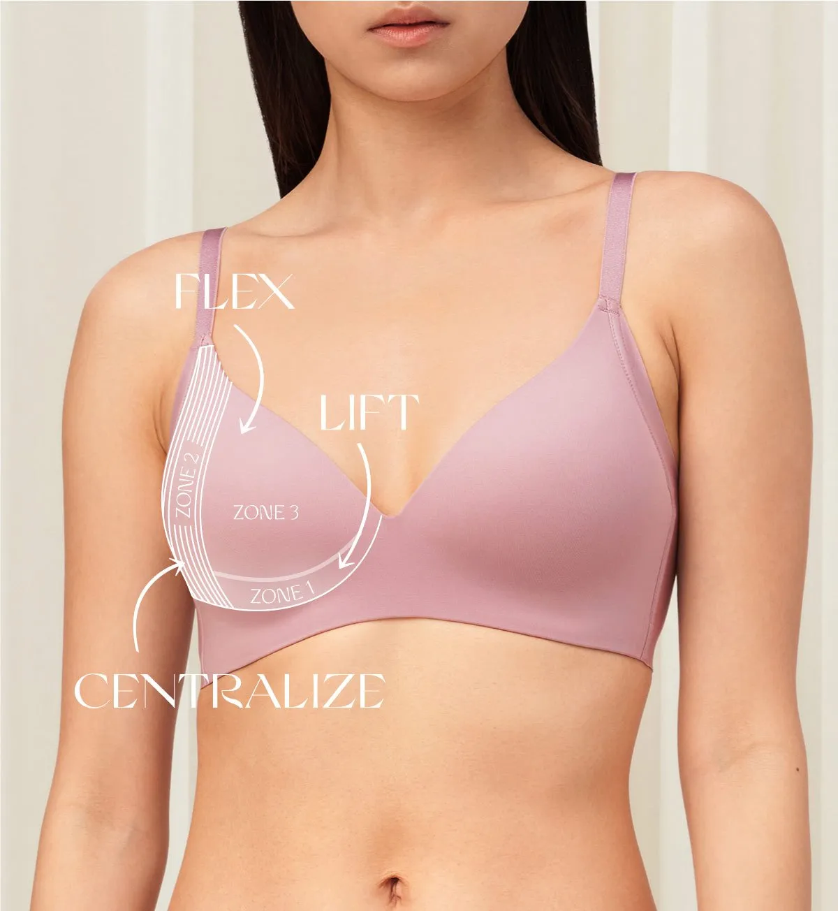 TRI-ZONE 3-IN-I CUP PADDED BRA