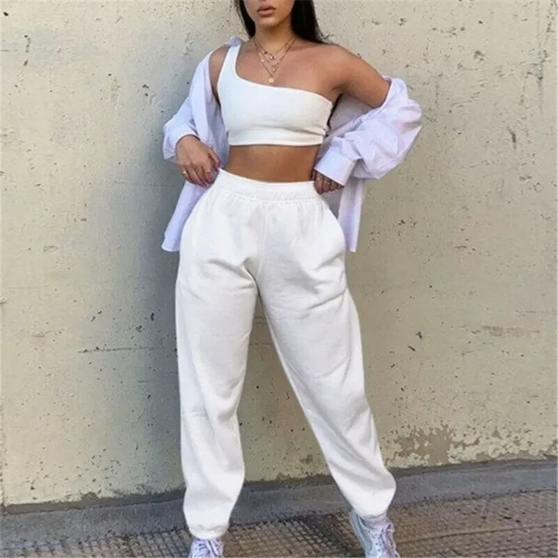 UrbanEase High-Rise Elastic Waist Jogger Sweatpants