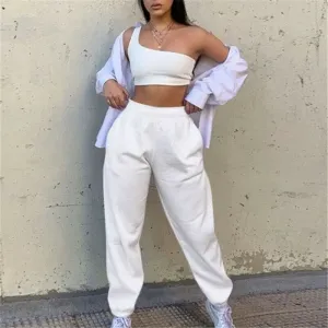 UrbanEase High-Rise Elastic Waist Jogger Sweatpants