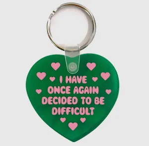 Vinyl Heart "Difficult" Keychain